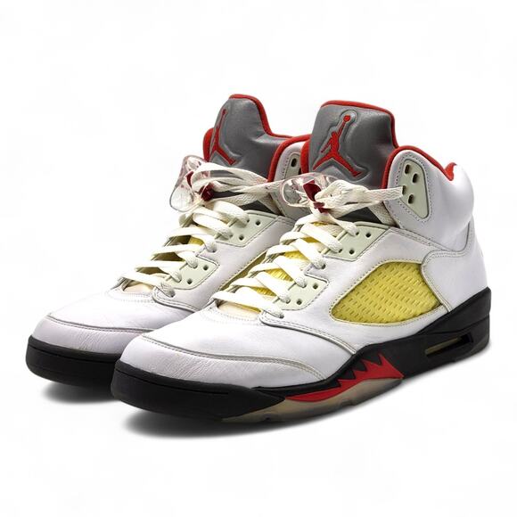Nike Air Jordan 5 V Retro Men's Sneakers Fire Red Black 136027-101 US 12 - Picture 2 of 7